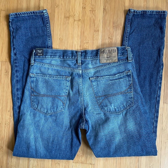 Hollister 32 x 32 Button Fly SKINNY Cotton Denim Blue Jeans NWT NEW Worn Look - Picture 5 of 12